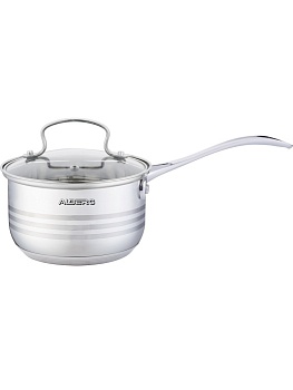 Ковш с крышкой ALBERG AL-1012 Bonne Line, 1.3 л зеркальная полировка