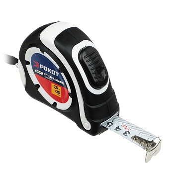 Рулетка 7,5м 25мм карманная,  автостоп STATUS