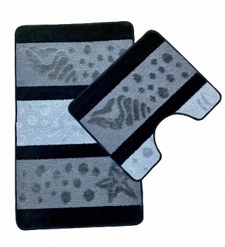 Коврик  для ванной Zalel HURREM 60*100+50*60мм черный