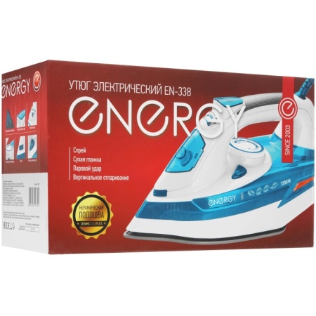 5. Утюг ENERGY EN-338 2200Вт,пар.удар,самооч,керам.подош