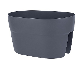 Ящик балконный на перила INGREEN Villa e Fiori, двусторонний,40см,12л, вулканический серый