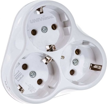 Тройник с/з круглый Universal 16A