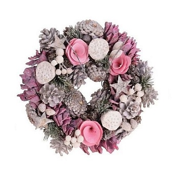 Декоративный венок РОЗЗИ нежно-розовый, 24 см, Koopman International YZ9713160