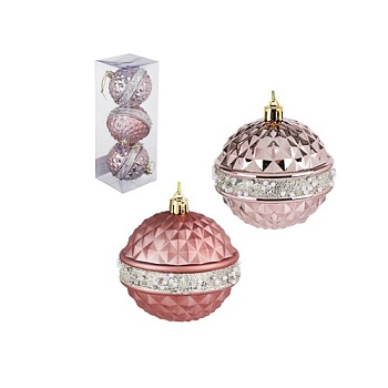 Набор шаров 3шт, 8см, пластик,