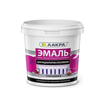 Краска-эмаль д/радиаторов акрил 0,9кг Лакра