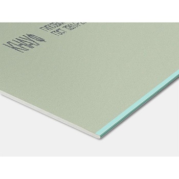 Гипсокартон ГКЛВ Кнауф 2500х1200х12,5мм влагостойкий (52шт/под) (32,46кг/шт)