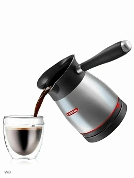 Электрическая турка Centek CT-1080 SS(металл) 0.5л, 1000Вт, нерж.сталь, съемная мягкая ручка, крышка