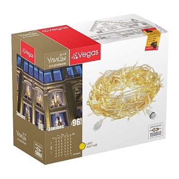 Гирлянда "Занавес"1*2м 96желтых.LEDламп 24V конструктор