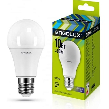 Лампа ERGOLUX диод. LED10 E27 10вт  А60 хол