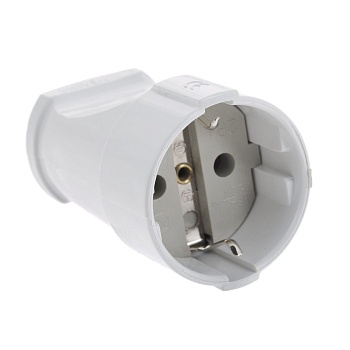 Розетка переносная 16А 250В с заземлением белая (еврослот) UNIVersal