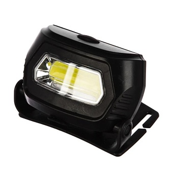 Фонарик налобный Ultra-Flash 5339 черный, COB 3Вт, 3 режима, пластик