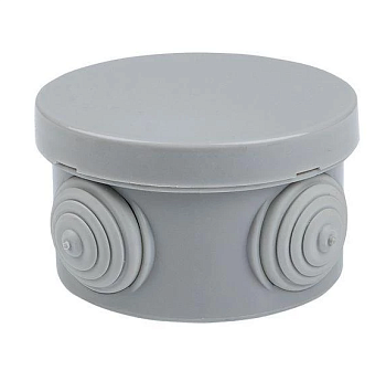 Коробка распределительная ОП 65х40мм 4 каб. вводов IP54 серая (круглая) TOKOV ELECTRIC