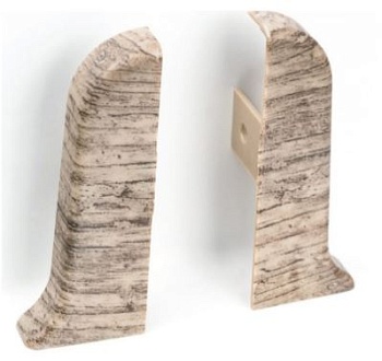 Заглушка для плинтуса пара ПВХ Рико Лео 56мм 2шт/уп 195 Сосна серебристая