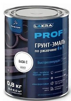 Грунт-эмаль по ржавчине 4 в 1 база С 0,8кг PROF IT