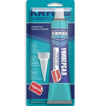 Герметик KRASS силиконовый универсальный 80 мл бесцветный