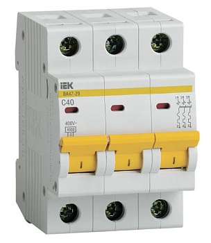 Автомат.выкл. мод.3п 40А С 4,5кА IEK