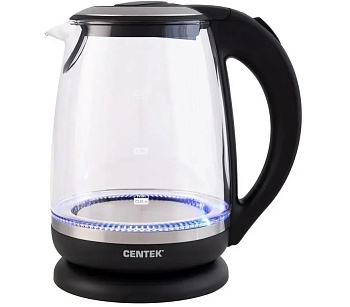Чайник Centek CT-0015 стекло, 2.0л, 2200Вт, внутренняя LED подсветка, кнопка