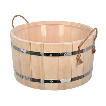 Шайка 15л "С легким паром" "Банные штучки" с пласт.вставкой, липа