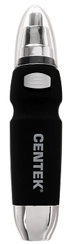 Триммер Centek CT-2178 (чёрн/хром) 3 В 1: для носа, бровей и ушей, Soft-touch покрытие, питание 1хАА