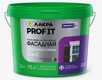 Краска фасад. 13кг база С бесцв. PROF IT