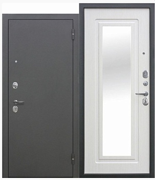 Дверь стал. Царское зеркало 96 прав. 6см Серебро/бел.ясень