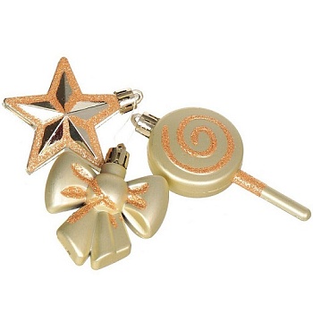 Набор елочных игрушек фигурные012189,96,87,219,224, 3 шт