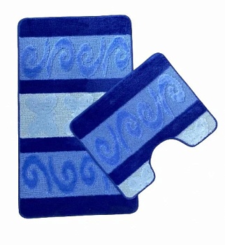 Коврик  для ванной Zalel HURREM 60*100+50*60мм голубой