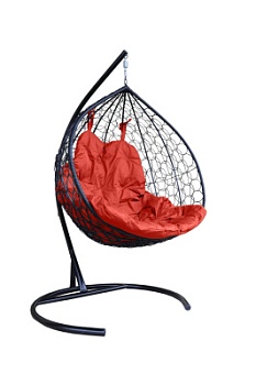 Подвесное кресло Виола XL (стойка+основ. ДЛЯ ДВОЙН.черн.,корз.черн.)