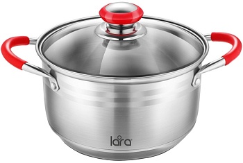 Кастрюля LARA  LR02-764 ЛОНДОН 24x13,5см 5.2л, индукционное дно, все типы плит