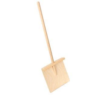 Лопата детск.фанерная большая 250*250 с черенком