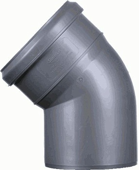 Отвод 40/90* серый