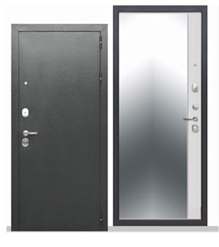 Дверь стальн. ТАЙГА 9см зеркало 96 лев.