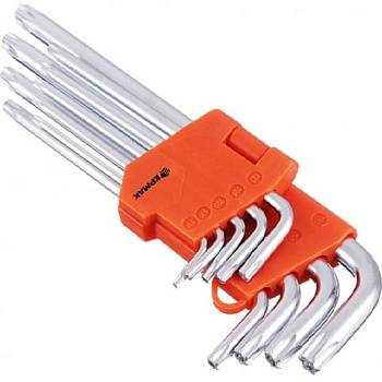 Набор ключей TORX-профиль 9пр., Т10-Т50,длина 95-220
