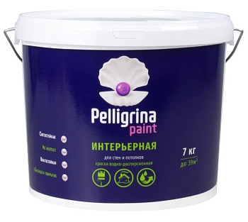 Краска ВД интерьерн. влагост. акрил. 7кг "Pilligrina"