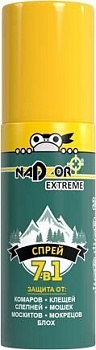Спрей NADZOR "Extreme 7в1" (от комаров, клещей, мошки, мокрецов, слепней, москитов, блох), 90 мл