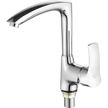 Смеситель д/кухни А4070 (гайка. латунь) нержавейка