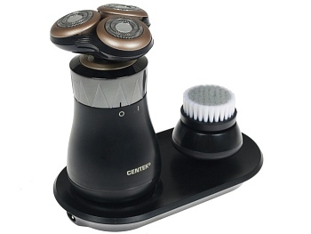 Бритва Centek CT-2169 3D, НАСАДКА ДЛЯ ОЧИСТКИ КОЖИ + ВЛАЖНОЕ БРИТЬЁ, подставка-адаптер,