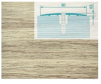 Порог стык ПС-18 Клен белен 1,35м Н80мм 089