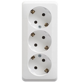 Розетка 3-м ОП без заземл.  бел. 16А 250В Этюд "Schneider Electric"
