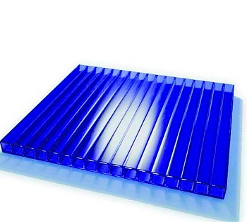 Поликарбонат сотовый 2,1х12м т. 4мм синий