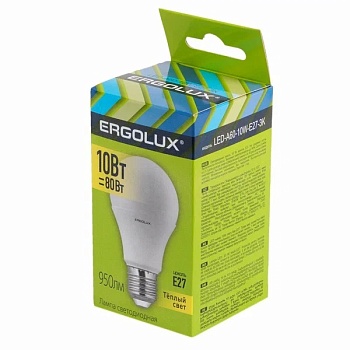 Лампа ERGOLUX диод. LED10 E27 10вт А60 К6