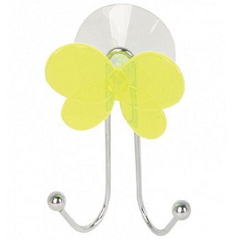 Крючок Бабочка на присоске, двойной "Рыжий кот"