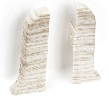 Заглушка для плинтуса пара ПВХ Рико Лео 56мм 2шт/уп 112 Ясень серый