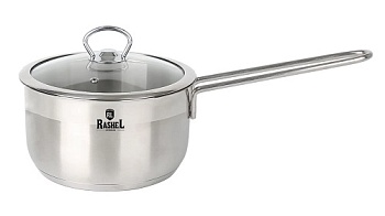 Ковш RASHEL Гретта R-10/10 1л, нерж. сталь, ст.крышка, 14х7,5см