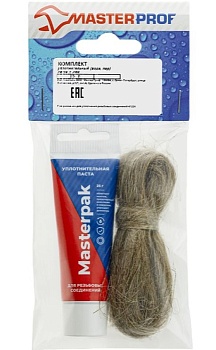 Паста уплотнительная универсальная Masterpak + лен, для резьбовых соединений, 25 г