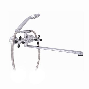 Смеситель д/ванны Olivia Gota Rocio с маховиками,F-40см, с цв.руч.черный