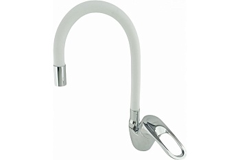 Смеситель д/кухни Rainsberg  R3193 FЕ  гибкий излив(белый) 2 режима