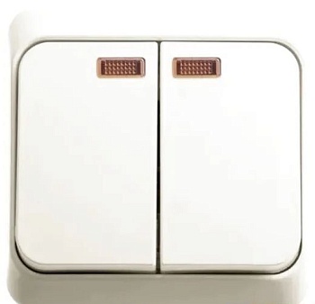 Выкл. 2кл ОП белый с подсветк. ЭТЮД "Schneider Electric"