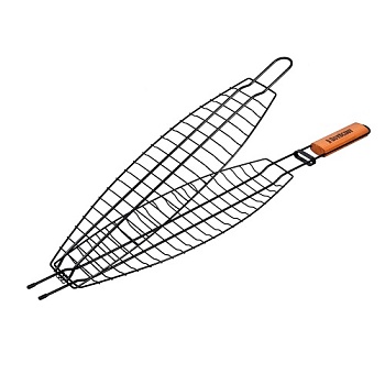 Решетка-грильBOYSCOUT для рыбы большая с антиприг.покр.65х42х15х3,5см 61309