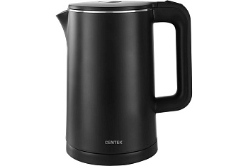 Чайник CT-0009 BLACKметалл 1.7л, 2000W, бесшовная колба, двойные стенки